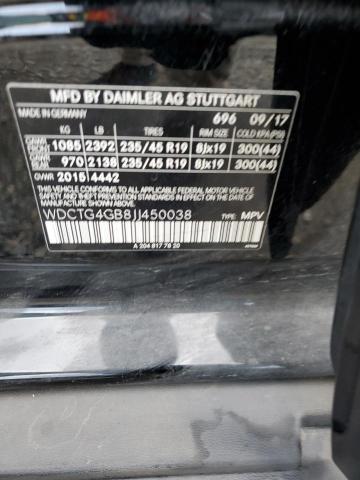WDCTG4GB8JJ450038 Mercedes-Benz Gla 250 4matic