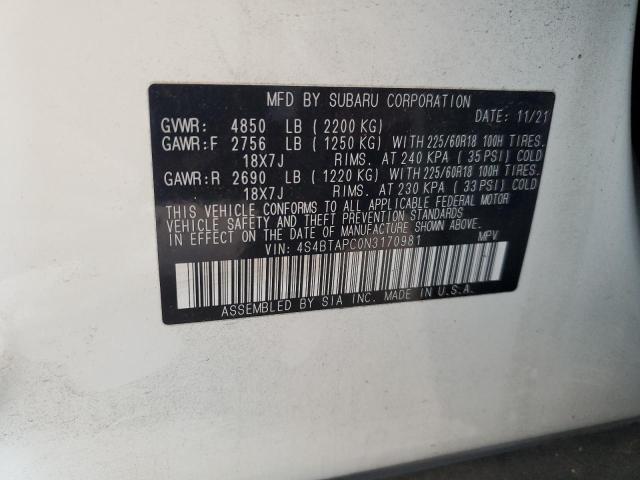 4S4BTAPC0N3170981 Subaru Outback Touring