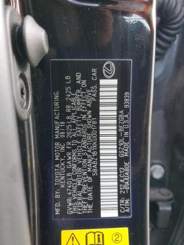 2019 LEXUS ES350 58ABZ1B1XKU001781