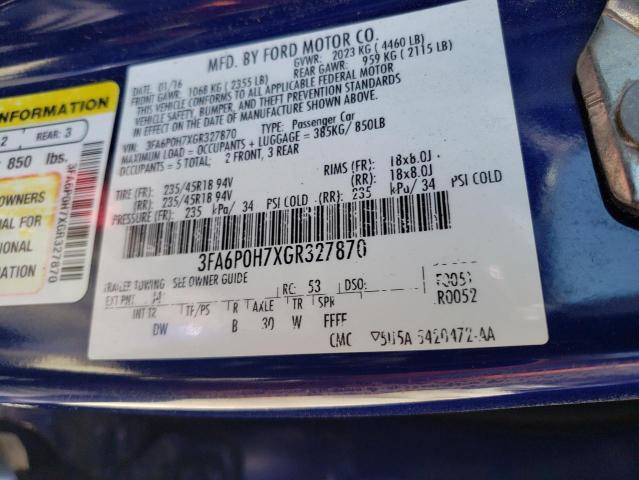 3FA6P0H7XGR327870 Ford FUSION SE