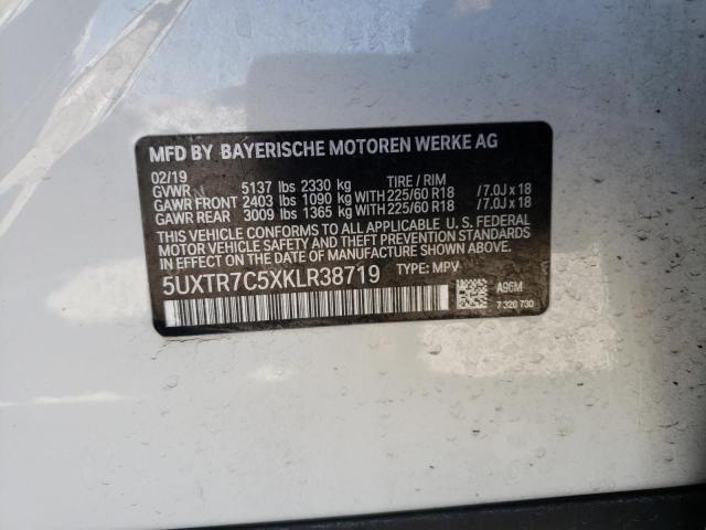 5UXTR7C5XKLR38719 BMW X3 Sdrive30i