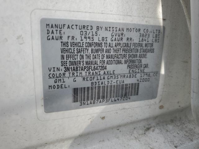 3N1AB7AP3FL647204 Nissan SENTRA S