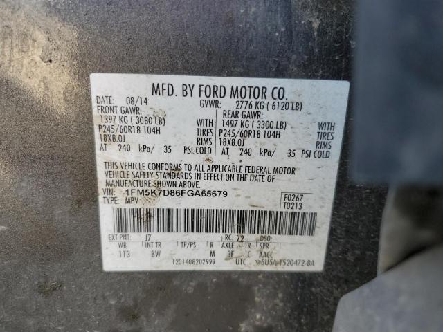 1FM5K7D86FGA65679 Ford EXPLORER XLT