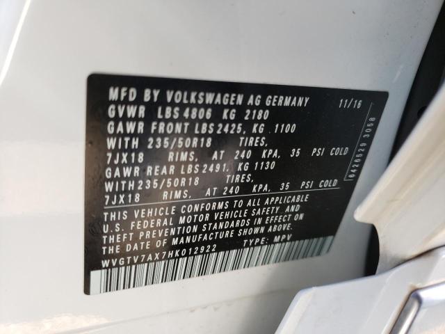 2017 VOLKSWAGEN TIGUAN SPO - WVGTV7AX7HK012922
