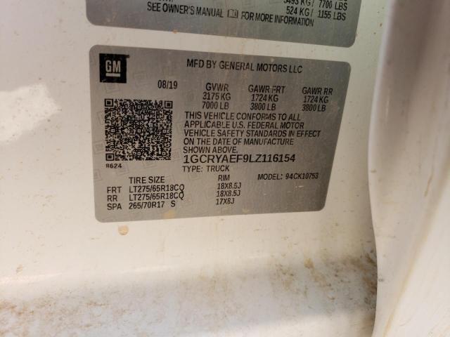 2020 CHEVROLET C1500 SILV - 1GCRYAEF9LZ116154
