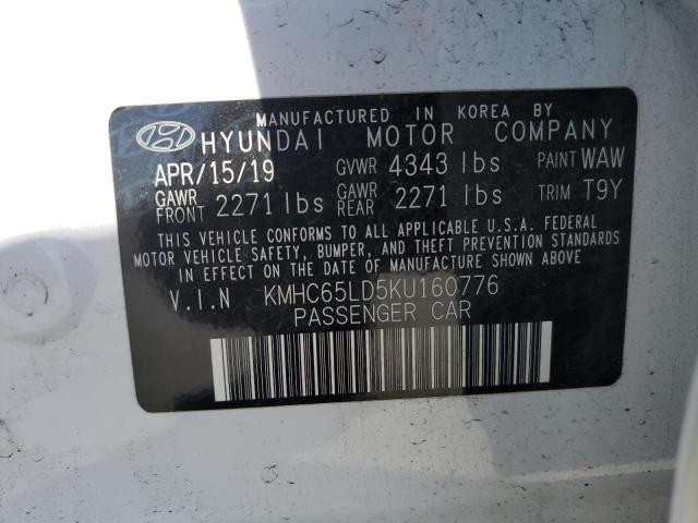 2019 HYUNDAI IONIQ - KMHC65LD5KU160776