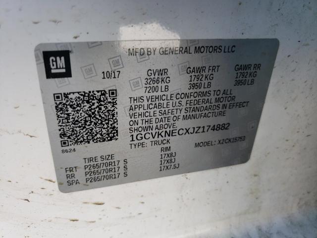 2018 CHEVROLET SILVERADO - 1GCVKNECXJZ174882
