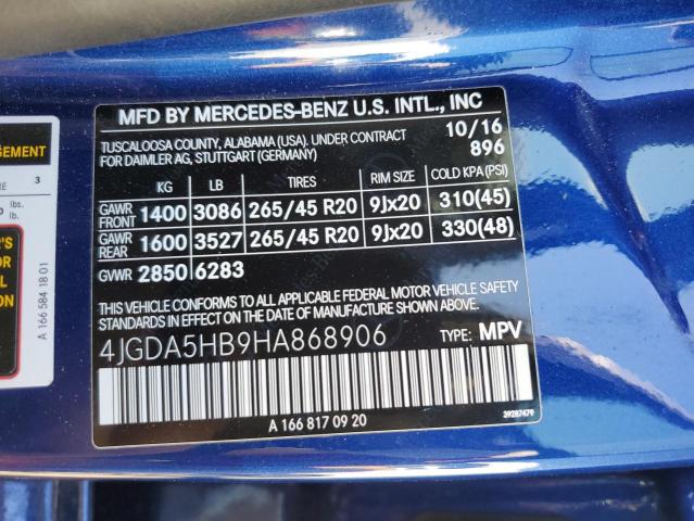 4JGDA5HB9HA868906 Mercedes-Benz Gle 350 4matic