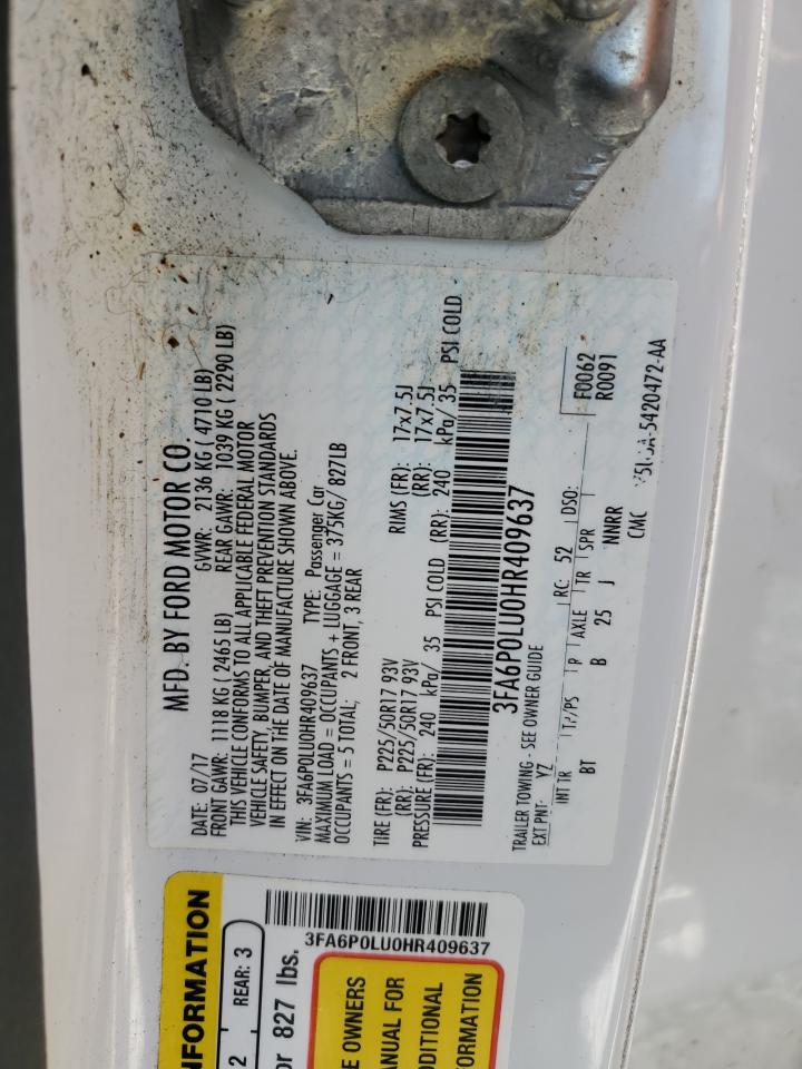 3FA6P0LU0HR409637 FORD FUSION 2017