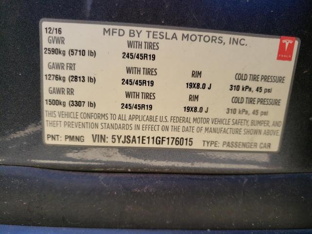 5YJSA1E11GF176015 Tesla MODEL S