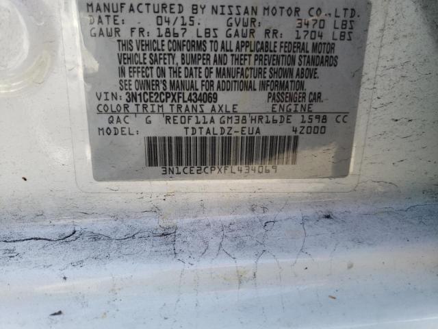 3N1CE2CPXFL434069 Nissan Versa Note S