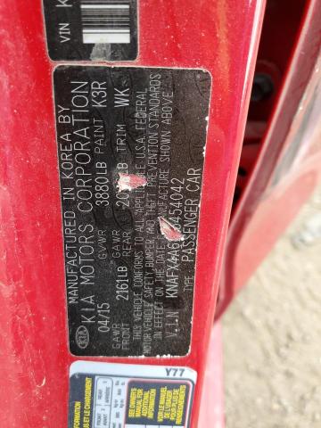 KNAFX4A61G5454042 KIA FORTE LX