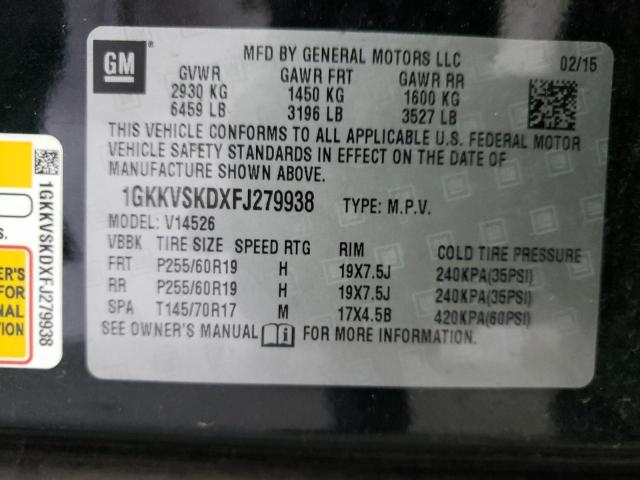 1GKKVSKDXFJ279938 GMC Acadia Slt-2