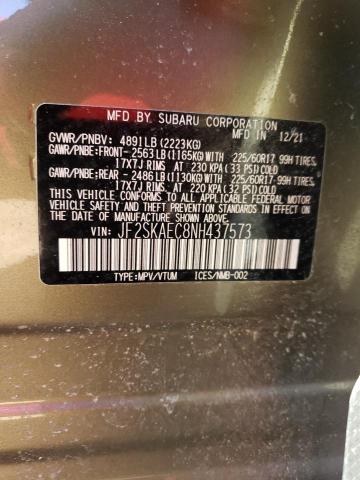 JF2SKAEC8NH437573 Subaru Forester Premium