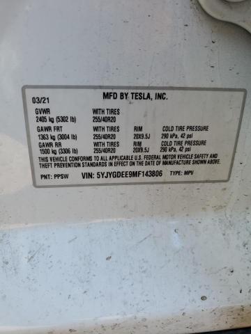 5YJYGDEE9MF143806 Tesla Model Y
