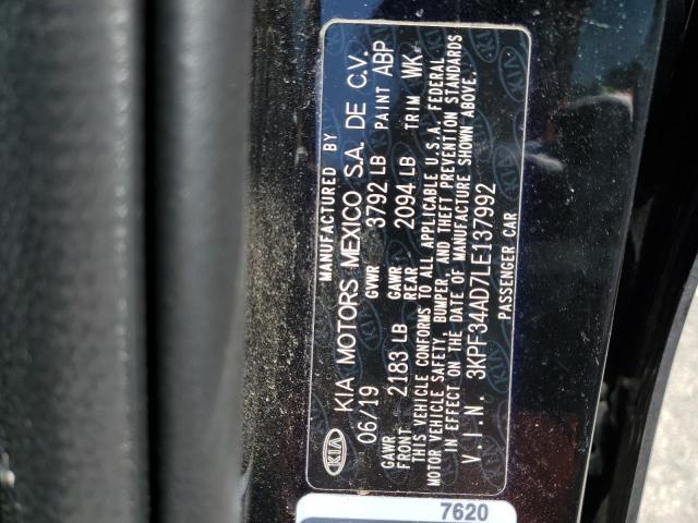 3KPF34AD7LE137992 KIA Forte Gt Line