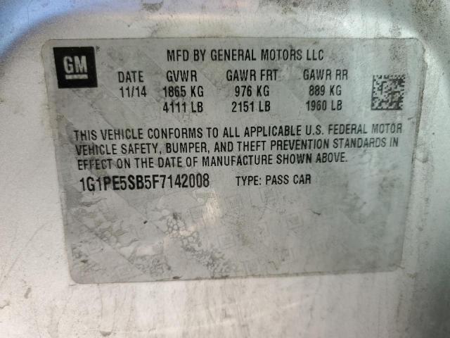1G1PE5SB5F7142008 Chevrolet CRUZE LT
