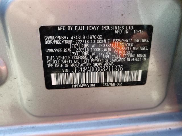 JF2GPADC0G8211376 Subaru Crosstrek Premium