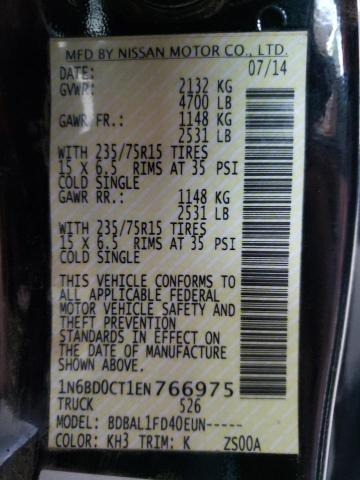 1N6BD0CT1EN766975 Nissan FRONTIER S