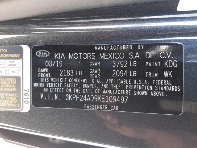 3KPF24AD9KE109497 KIA FORTE FE