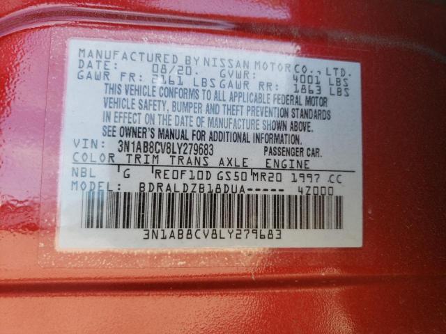 3N1AB8CV8LY279683 Nissan SENTRA SV