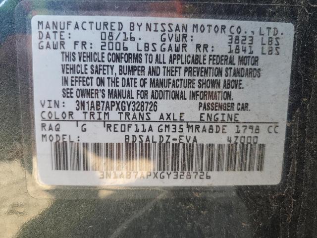 3N1AB7APXGY328726 Nissan SENTRA S