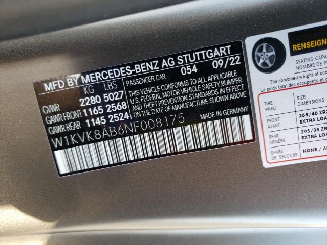 2022 MERCEDES-BENZ SL 55 AMG - W1KVK8AB6NF008175