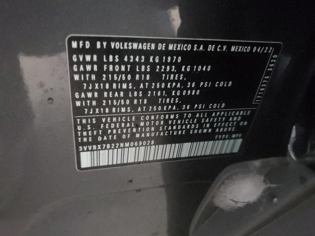 2022 VOLKSWAGEN TAOS SE - 3VVRX7B22NM069028