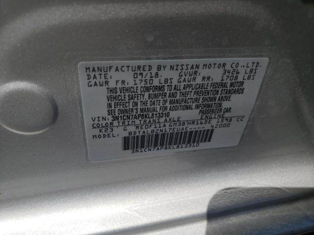 3N1CN7AP8KL813310 Nissan VERSA S