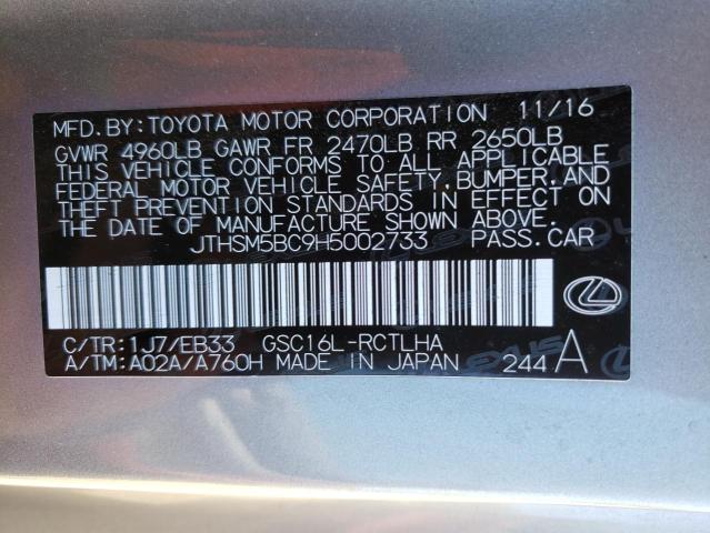 2017 LEXUS RC 300 - JTHSM5BC9H5002733