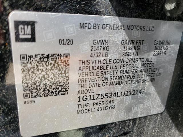 2020 CHEVROLET IMPALA LT 1G11Z5S34LU112143