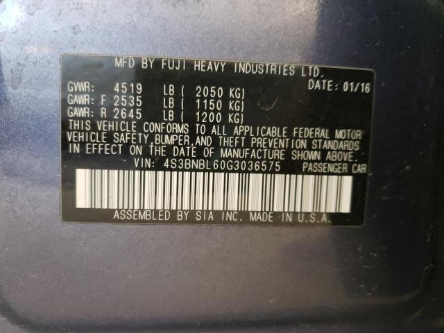 4S3BNBL60G3036575 Subaru Legacy 2.5i Limited