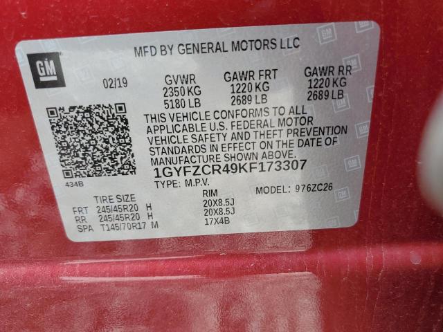 1GYFZCR49KF173307 Cadillac Xt4 Premium Luxury