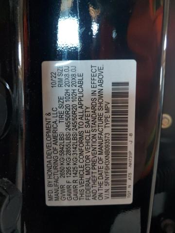 2022 HONDA PILOT SPOR 5FNYF6H3XNB093573