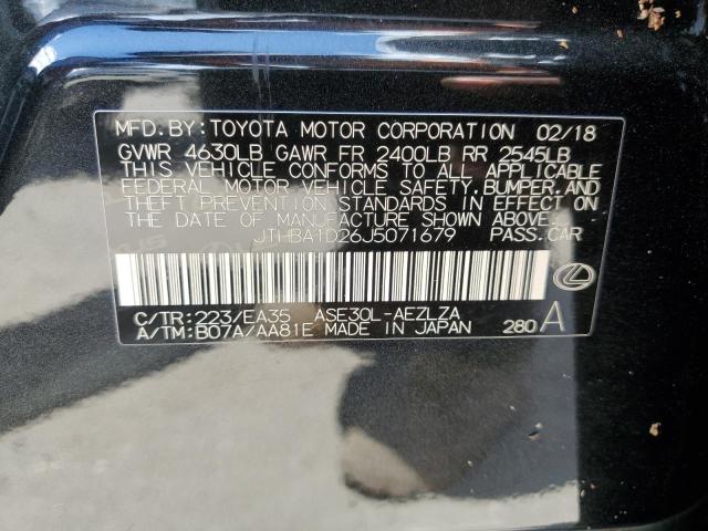 2018 LEXUS IS JTHBA1D26J5071679