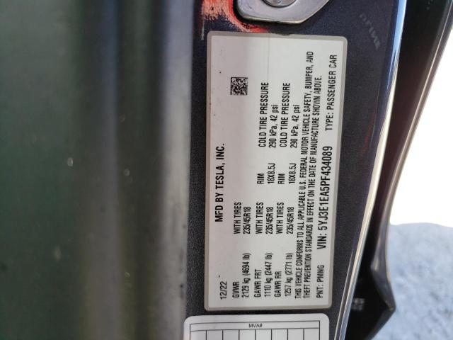 5YJ3E1EA5PF434089 Tesla MODEL 3