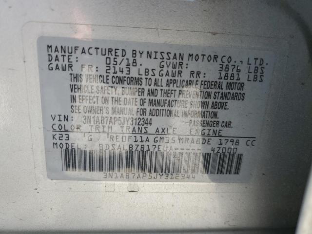 3N1AB7AP5JY312344 Nissan SENTRA S
