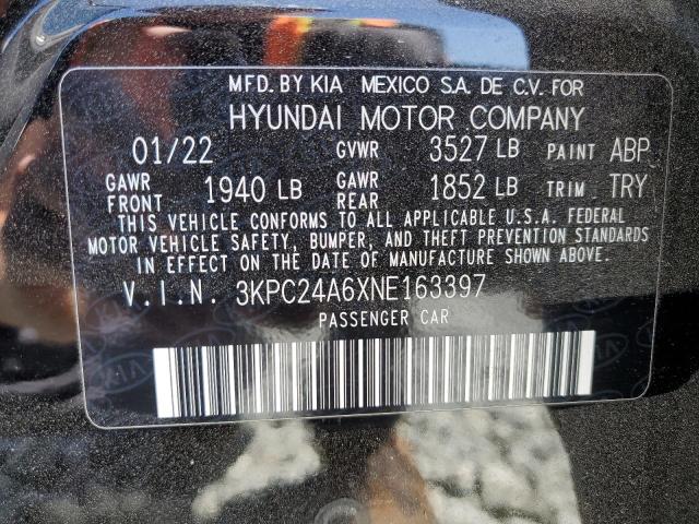2022 HYUNDAI ACCENT SE - 3KPC24A6XNE163397