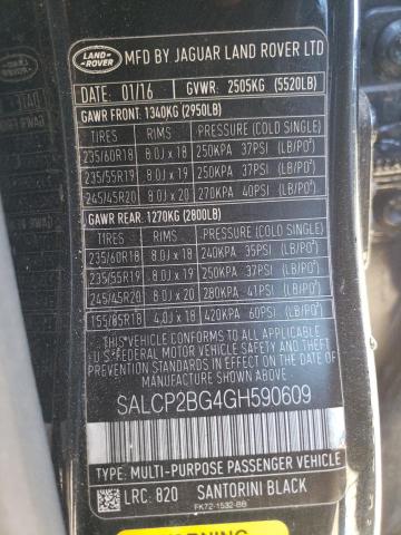 SALCP2BG4GH590609 Land Rover Discovery Sport Se