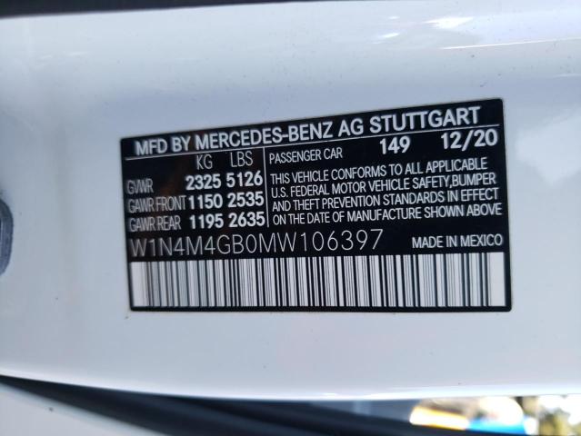 W1N4M4GB0MW106397 Mercedes-Benz GLB 250