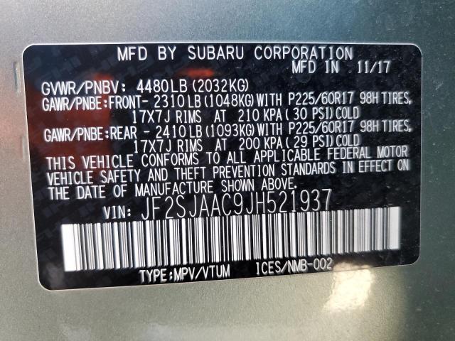 JF2SJAAC9JH521937 Subaru Forester 2.5i