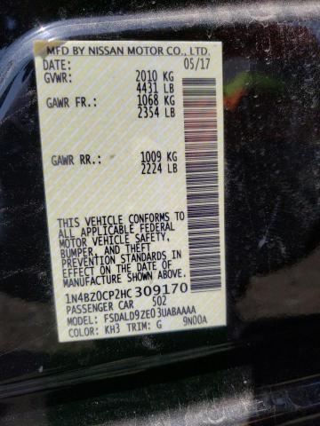 1N4BZ0CP2HC309170 Nissan LEAF S