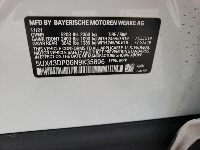 2022 BMW X3 SDRIVE3 - 5UX43DP06N9K35896