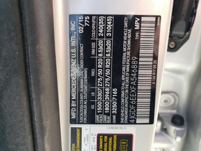 4JGDF6EEXFA546889 Mercedes-Benz Gl 450 4matic
