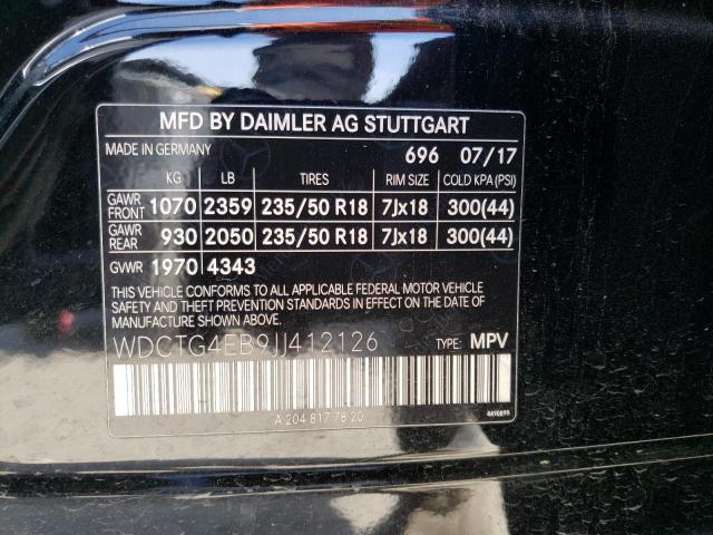 2018 MERCEDES-BENZ GLA 250 - WDCTG4EB9JJ412126