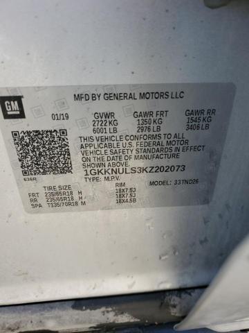 1GKKNULS3KZ202073 GMC Acadia Slt-1
