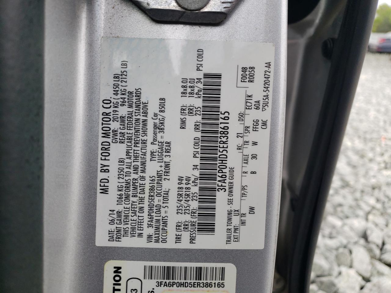 3FA6P0HD5ER386165 2014 Ford Fusion Se