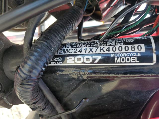 2007 HONDA CB250 - JH2MC241X7K400080