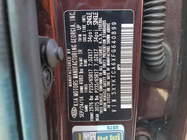 5XYKTCA6XFG640899 KIA SORENTO LX