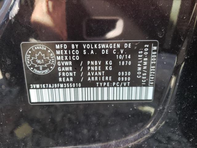 2015 VOLKSWAGEN JETTA BASE - 3VW1K7AJ9FM355010